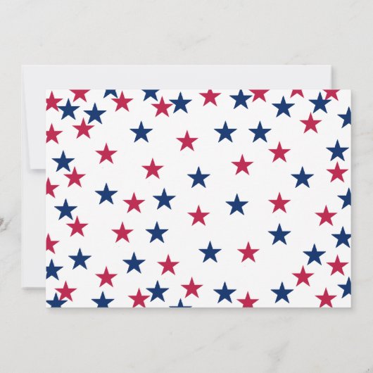 Confetti met sterpangled op 4 juli kaart (Achterkant)