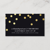 CONFETTI Modern Cool Dot Patroon Gouden folie Zwar Visitekaartje (Achterkant)