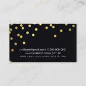 CONFETTI Modern Cool Dot Patroon Gouden folie Zwar Visitekaartje (Achterkant)