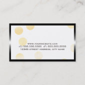 Confetti Modern Gold Dot met Black Metal Lijst Visitekaartje (Achterkant)