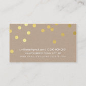 CONFETTI Modern Leuk Dot Patroon Gouden folie Kraf Visitekaartje (Achterkant)