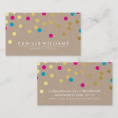 CONFETTI Modern Leuk Patroon Goud Roze Blauw Kraft Visitekaartje (Voorkant / Achterkant)