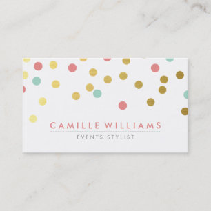 CONFETTI Modern Leuk Spot Patroon Gouden Koraal Mu Visitekaartje