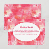 Confetti Modern Pink Waterverf Weddenschap Details Informatiekaartje (Voorkant / Achterkant)