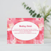 Confetti Modern Pink Waterverf Weddenschap Details Informatiekaartje (Staand voorkant)