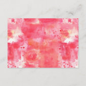 Confetti Modern Pink Waterverf Weddenschap Details Informatiekaartje (Achterkant)