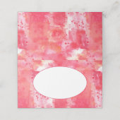 Confetti Modern Roze Waterverf Abstracte naam Plaatskaartje (Buitenkant ongevouwen)