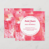 Confetti Modern Roze Waterverf Vrijgezellenfeest Kaart (Voorkant / Achterkant)