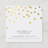 CONFETTI modern schattig polka dot pattern gouden  Vierkante Visitekaartje (Achterkant)