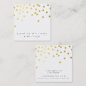 CONFETTI modern schattig polka dot pattern gouden  Vierkante Visitekaartje (Voorkant / Achterkant)