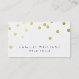 CONFETTI modern schattig polka dot pattern gouden  Visitekaartje