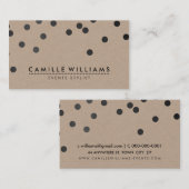 CONFETTI modern schattig polka dot pattern zwart k Visitekaartje (Voorkant / Achterkant)