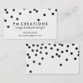 CONFETTI modern schattig polka dot pattern zwart w Visitekaartje (Voorkant / Achterkant)