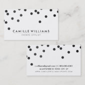 CONFETTI modern schattig polka dot pattern zwart w Visitekaartje (Voorkant / Achterkant)