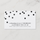 CONFETTI modern schattig polka dot pattern zwart w Visitekaartje (Achterkant)