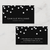 CONFETTI modern schattig stippenpatroon wit zwart Visitekaartje (Voorkant / Achterkant)