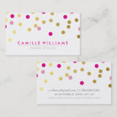 CONFETTI modern schattig vlekpatroon goud  roze Visitekaartje (Voorkant / Achterkant)
