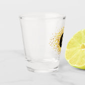 Confetti Monogram Gold Foil Black ID445 Shot Glas (Links)