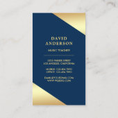 Confetti Music Teacher Gold Drum Kit Drummer Visitekaartje (Achterkant)