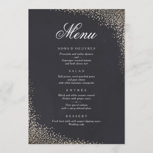Confetti namaak folie diner menu (Voorkant)