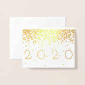 Confetti nieuwjaar folie kaarten (Voorkant met envelop)