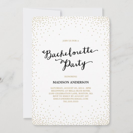 Confetti Nights | Uitnodiging Bachelorette (Voorkant)