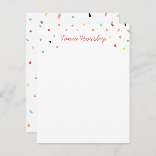 Confetti Notitiekaartje (Voorkant / Achterkant)