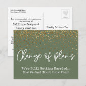Confetti Olijf Wijziging van plan Uitgestelde brui Briefkaart (Voorkant / Achterkant)