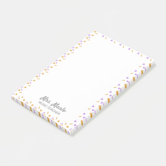 Confetti Onderwijzer Scriptnaam Post-it Notities Post-it® Notes (Schuin)