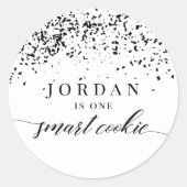 Confetti One Smart Cookie Graduation Party Favor Ronde Sticker (Voorkant)