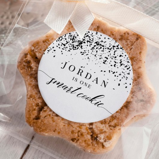 Confetti One Smart Cookie Graduation Party Favor Ronde Sticker