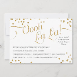 Confetti Oooh La La Party Invite Kaart