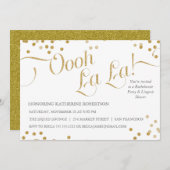 Confetti Oooh La La Party Invite Kaart (Voorkant / Achterkant)