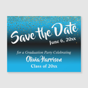 Confetti op Blauw Afstuderen sparen de Magnetische