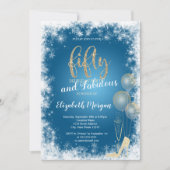 Confetti op hoog niveau, sneeuwvlokken 50e verjaar kaart (Voorkant)