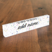 Confetti op Leeg (voeg een Achtergrondkleur toe) Naambordje (Zijkant)