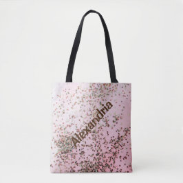 Confetti op roze gepersonaliseerd Tas