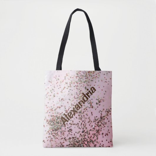 Confetti op roze gepersonaliseerd Tas (Voorkant)