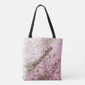 Confetti op roze gepersonaliseerd Tas (Achterkant)