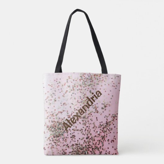 Confetti op roze gepersonaliseerd Tas (Achterkant)