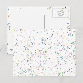 Confetti op witte achtergrond briefkaart (Voorkant / Achterkant)