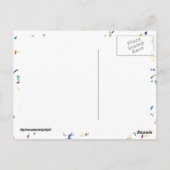 Confetti op witte achtergrond briefkaart (Achterkant)