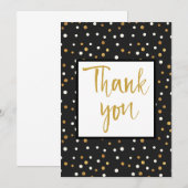 Confetti op zwart bedankkaart (Voorkant / Achterkant)
