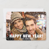 Confetti Overlay Happy New Year Horizontale Card Feestdagenkaart (Voorkant)