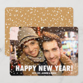 Confetti Overlay Happy New Year Horizontale Card Feestdagenkaart (Voorkant / Achterkant)