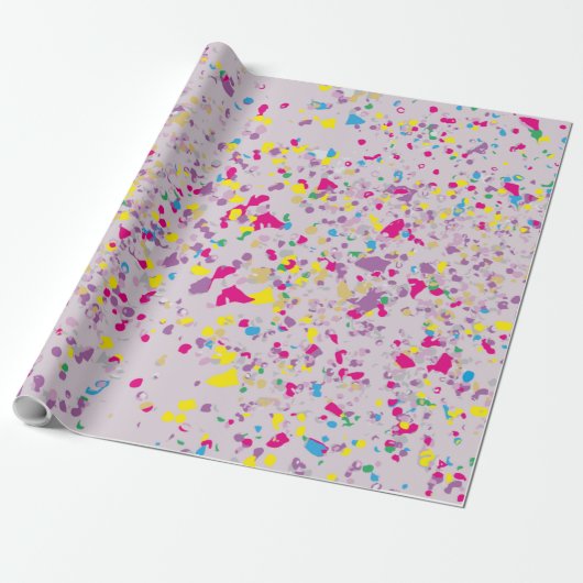 Confetti Paars omlooppapier Cadeaupapier (Uitgerold)