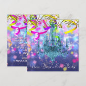 Confetti Paarse Blauwgroen Blauwe Kroonluchter oud Kaart (Voorkant / Achterkant)