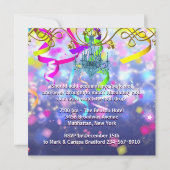 Confetti Paarse Blauwgroen Blauwe Kroonluchter oud Kaart (Achterkant)