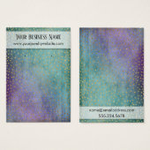 Confetti Paarse en Blauwgroen verouderde Kaart (Voorkant /achterkant)