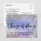 Confetti Paarse wijziging van plannen uitgesteld h Briefkaart (Voorkant / Achterkant)